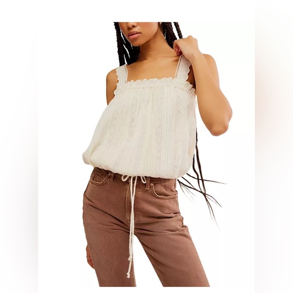 Free People, Because of You Tank, Ivory, Size M - Picture 1 of 7